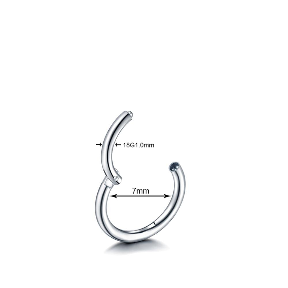 1PC Titan Nase Band Septum durchbohren Clicker 18G Klapp Segment Ringe Lippe Wendel Daith Conch Knorpel Ohrringe sexy schmuck: 18G 1.0x7mm