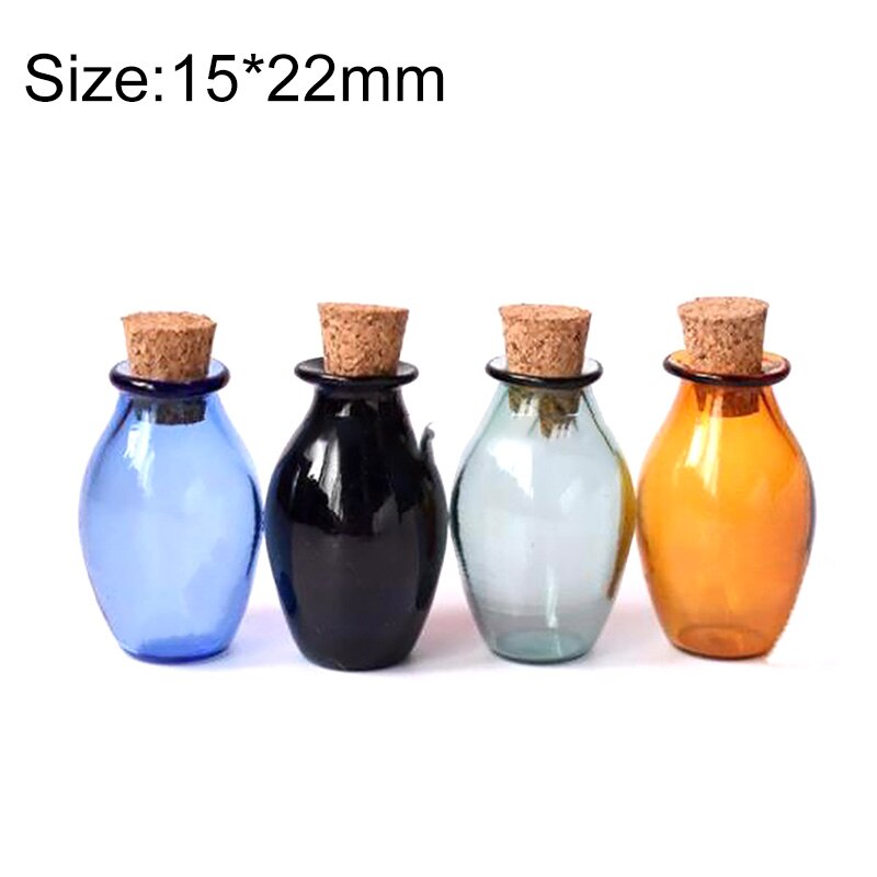 Mini Glass Bottles Cork Stopper Small Empty Glass Bottle With Cork Decorative Wish Glass Jars Wedding Containers Craft