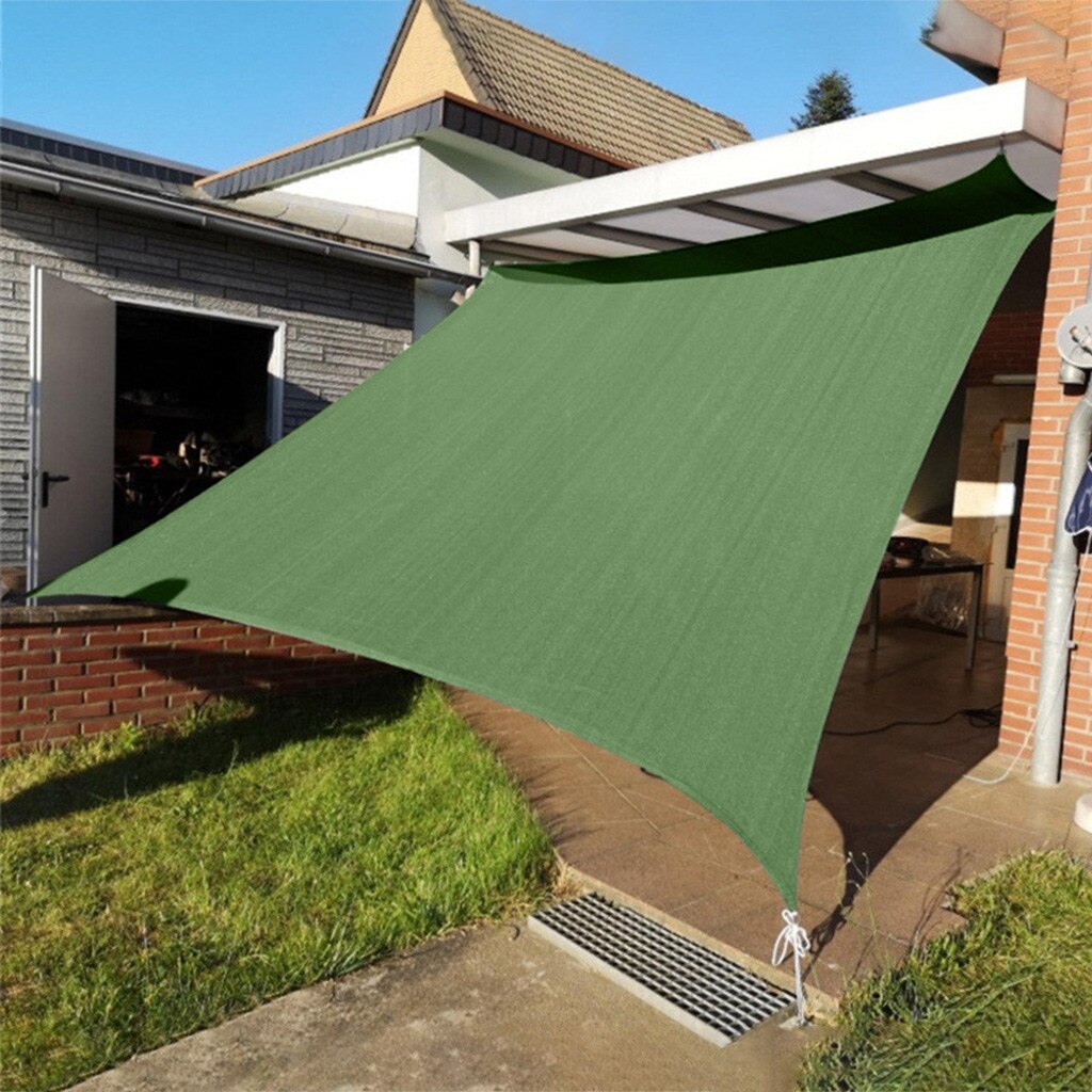 Outdoor Sun Shade Sunscreen Shade Sail Waterproof Awning For Outdoor Garden Beach Camping Patio Pool Canopy Tent Sun Shelter: Green L