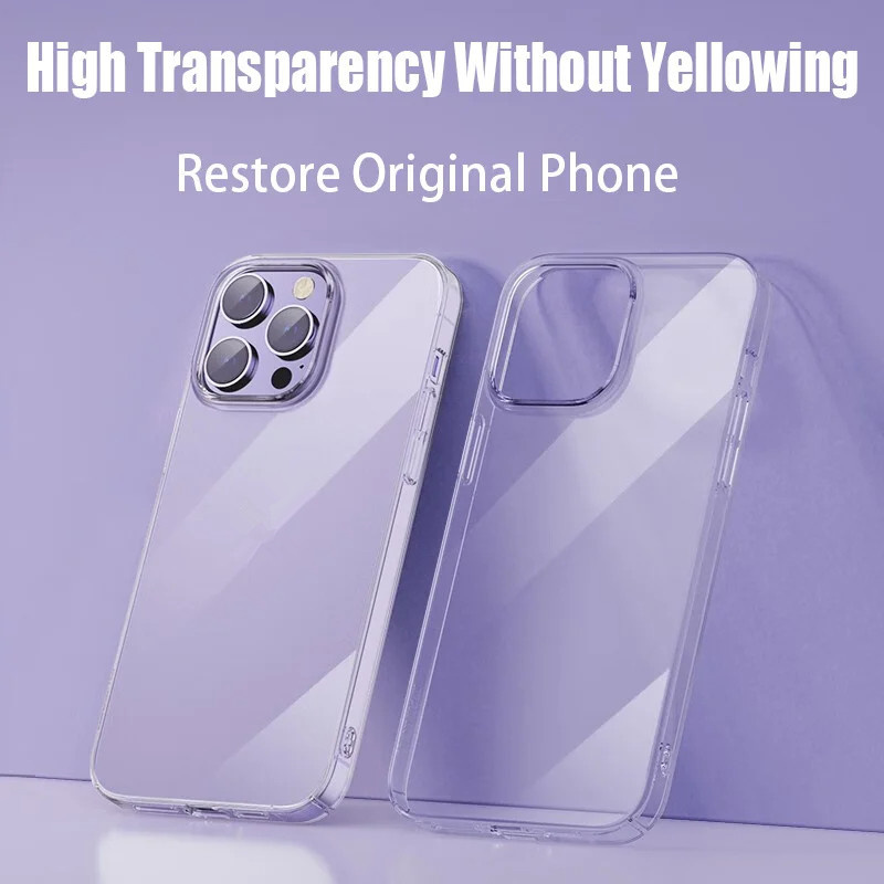 Transparent Phone Case For iPhone 16 13 12 11 Pro Max Mini TPU Clear Cases For iPhone 15 14 Pro XS Max 16 8 7 Plus XR X Cover