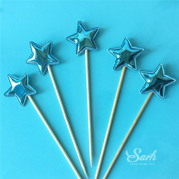 5PCS Pink Pearl Polished Butterfly Cake Topper with Toothpick Cake Decoration for Wedding Birthday Party: CK920I