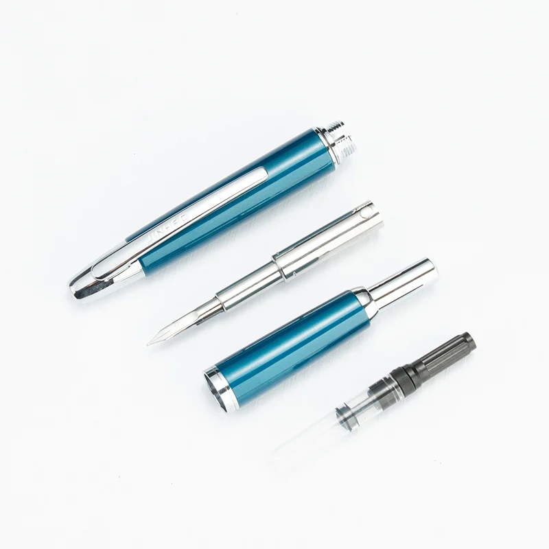 JINHAO 10 métal perle bleu presse stylo plume motif EF F plume écriture stylos à encre fournitures de bureau scolaire stylos