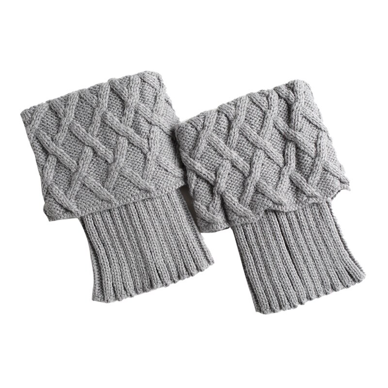 Frauen Beinlinge Kurze Diamant Überprüft Acryl Strick Stiefel Manschetten Socken Abdeckung Schuh Zubehör ZL07: QH