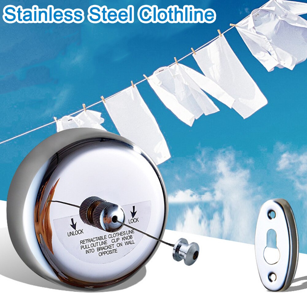 Retractable Clothesline 2.8 Meters Stainless Steel Clothes Drying Line Home Hotel Travel Clothes Dryer Organiser Laundry Hanger