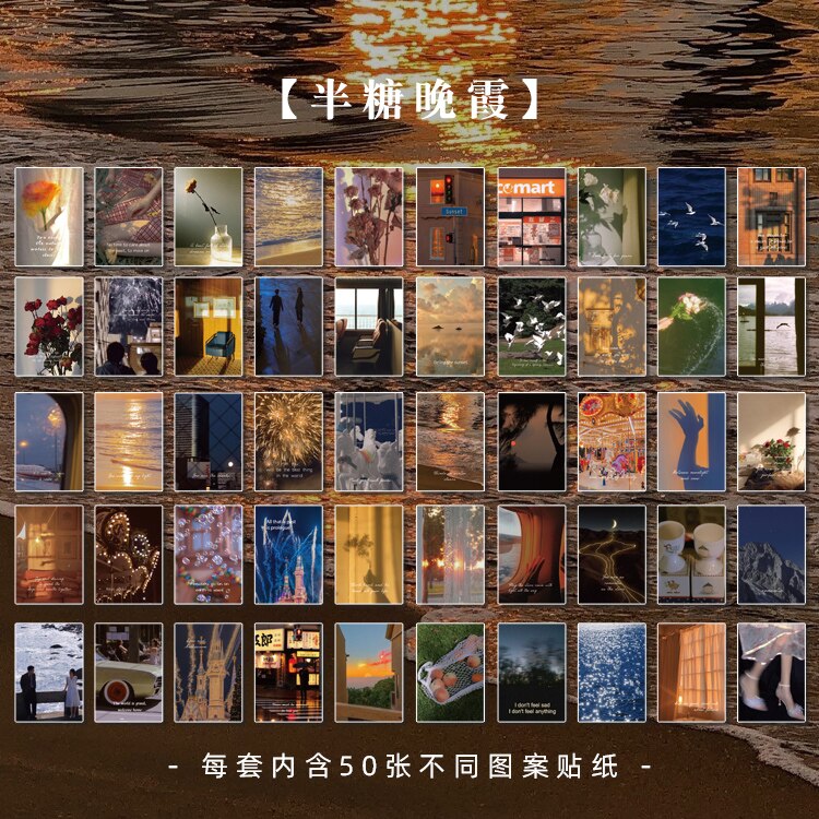 50 pcs Stickers aesthetic Scrapbooking material Stickers for notebooks Stick labels custom sticker hand made accessories: 1