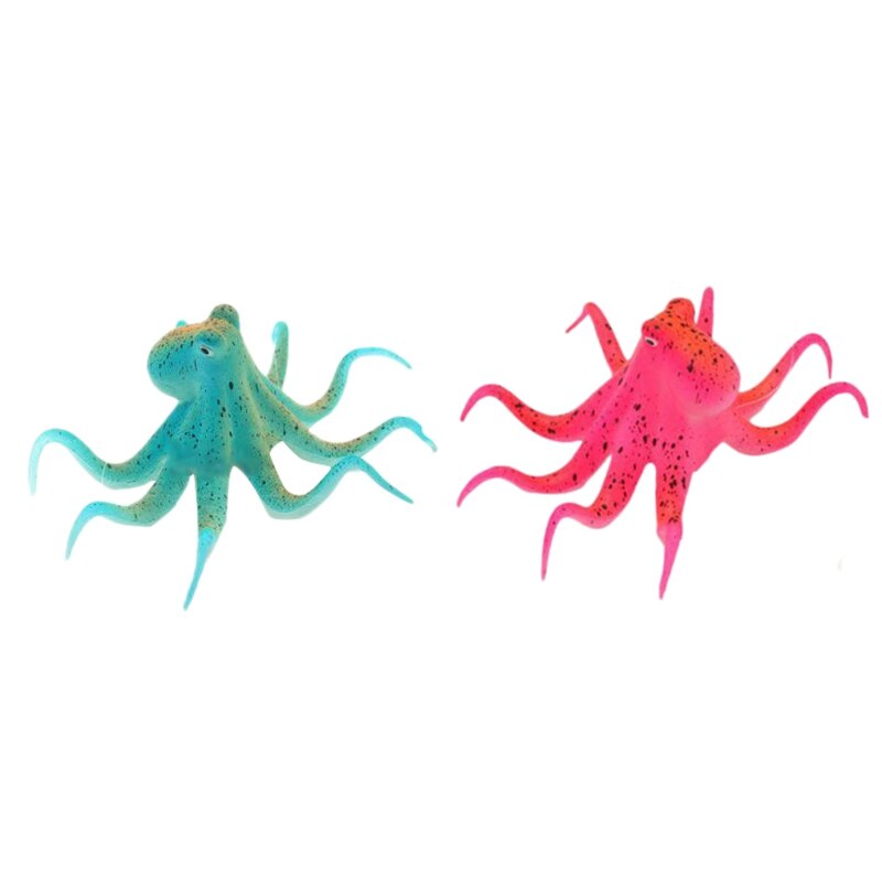 2 uds. De pulpo marino de simulación, calamar, pez de imitación, decoración paisajística para acuario