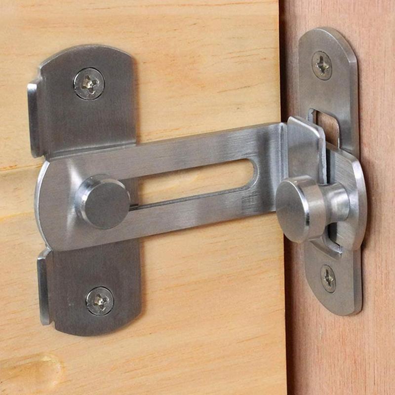 0 Degree Right Angle Door Latch Hasp Bending Latch Barrel Bolt with Screws for Doors Buckle Bolt Sliding Lock