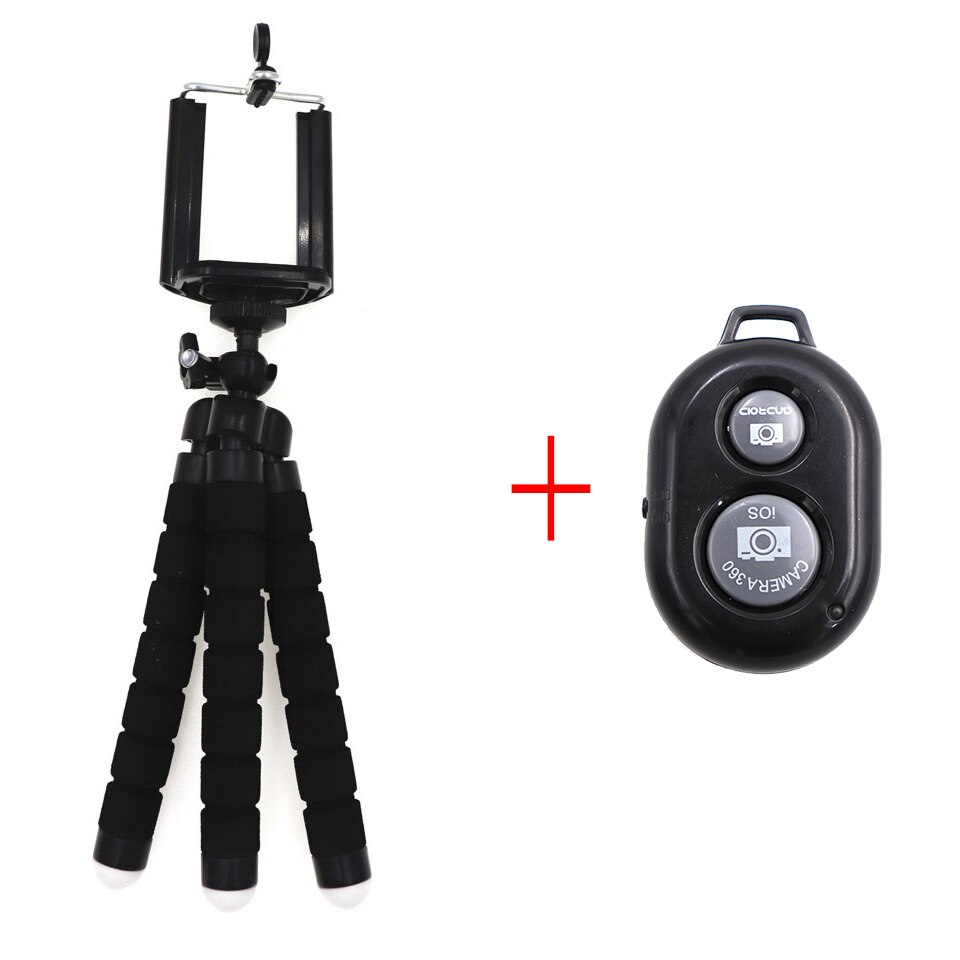 PULUZ-Mini trípode de esponja Flexible para iPhone, Samsung, Xiaomi, Huawei, teléfono móvil, Gopro 8, 7, 5, cámara: Black Tripod  Selfie