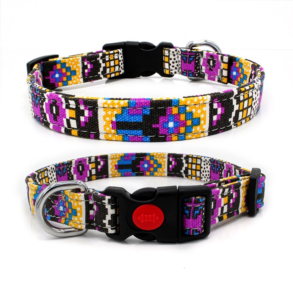 Halsband Voor Bulldog Pit Bull Verstelbare Nylon Gedrukt Halsband Met Veiligheid Gesp Kitten Kat Puppy Neck Strap Pet producten: B / M