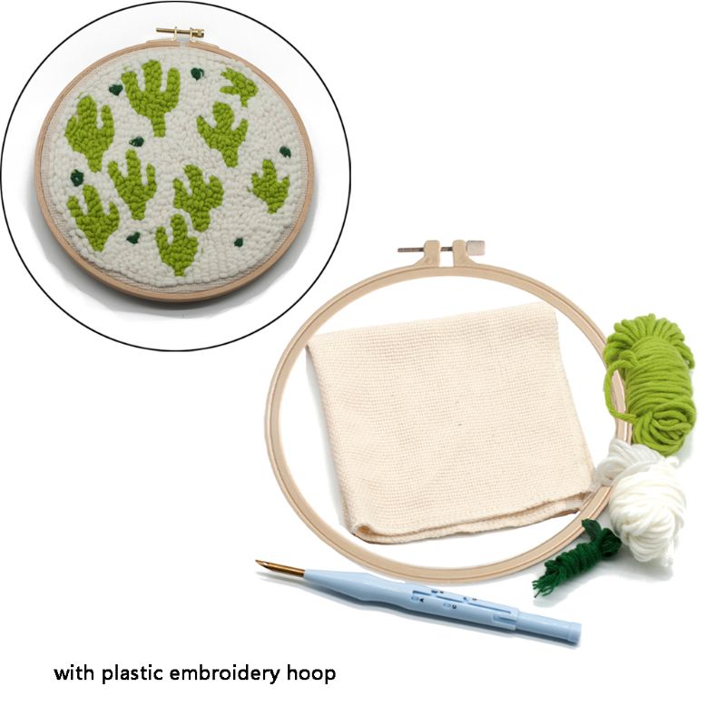 DIY Unfinished Embroidery Poked Kit Fruit Animal Punch Needle Cross Stitch Bag: I