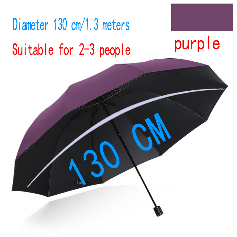 Paraguas plegable súper grande para hombre y mujer, paraguas a prueba de viento, paraguas plegable para negocios, sol y lluvia, paraguas de viaje para toda la familia: Morado