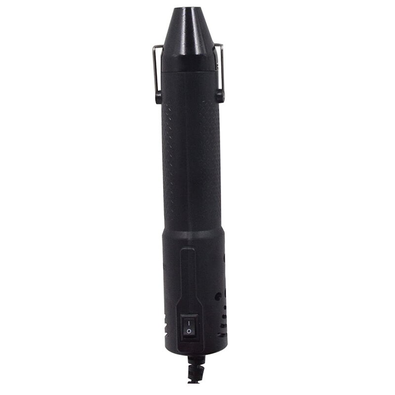 Penna termica goffrata, strumenti per penna ad aria calda penna termoretraibile ugello riscaldante elettrico multiuso 130W 110V (nero), spina americana
