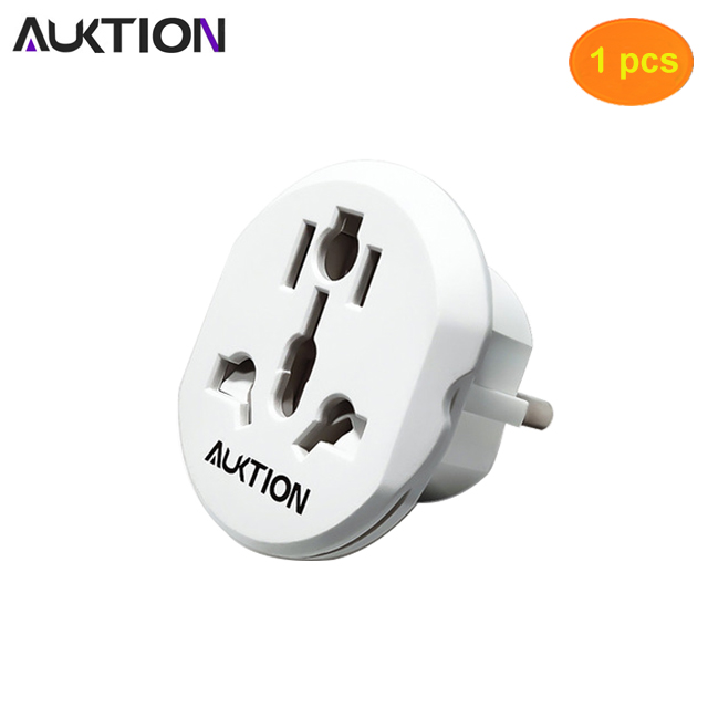 AUKTION Universal European Adapter 16A 250V AC Travel Charger Wall Power Plug Socket Converter Adapter for Home Office: 1 pcs white