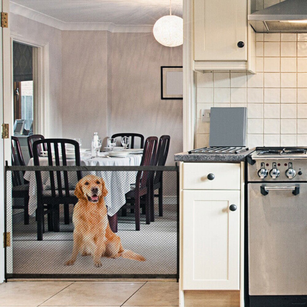 Pet Barrier Fences Portable Folding Breathable Mesh Dog Gate Pet Separation Guard Isolated Fence Dogs Baby Safety Fence