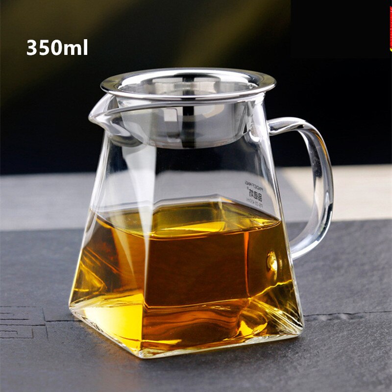Varmebestandigt højborosilikatglas te kande te sæt tilbehør klart glas fair krus kinesisk te skille mælkekande: Stil en  -350ml