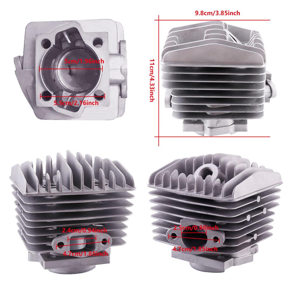 47mm Gas Motorized Cylinder Body Gas Engine Cylinder 2 Stroke Motor for 66cc/80cc Motorized Bike Bicycle