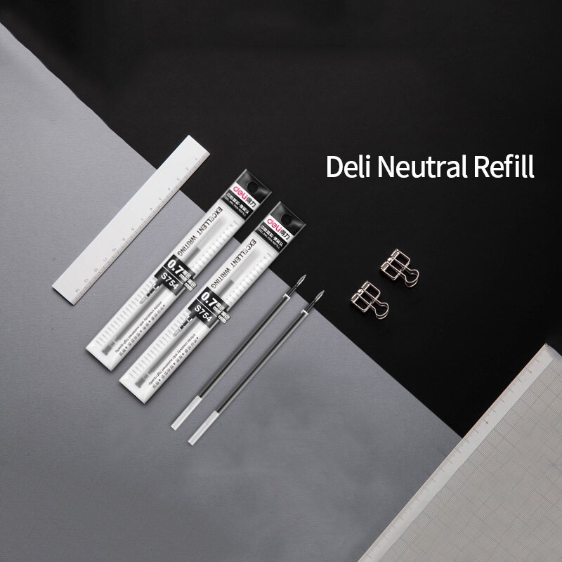 Deli Druk De Neutrale Refill 0.5Mm/0.7Mm Lente Hoofd Refill Deli S01 Refill S02 Refill Deli S782/S754