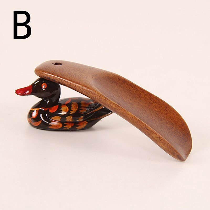 Portátil 1 piezas de mango largo zapato elevador de madera maciza calzador Natural cuerno del zapato de madera accesorios de zapatos: B