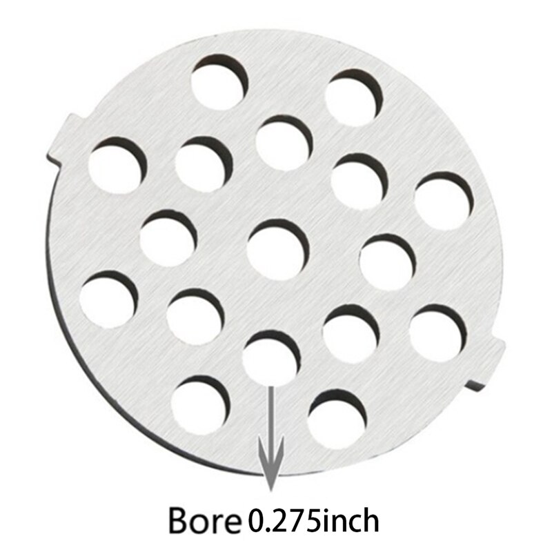 Meat Grinder Attachment, Mincer Plate Disc Knife 5mm and 7mm, Hole Meat Grinder Parts, Kitchen Appliance (2 PCS)