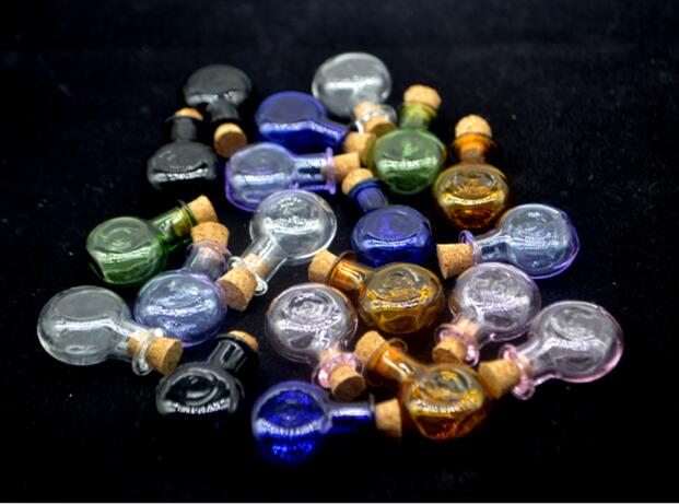 7 pcsmix farve mini kork prop flade glasflasker hætteglas krukker beholdere lille ønsker flaske glas håndværk bryllup dekorere