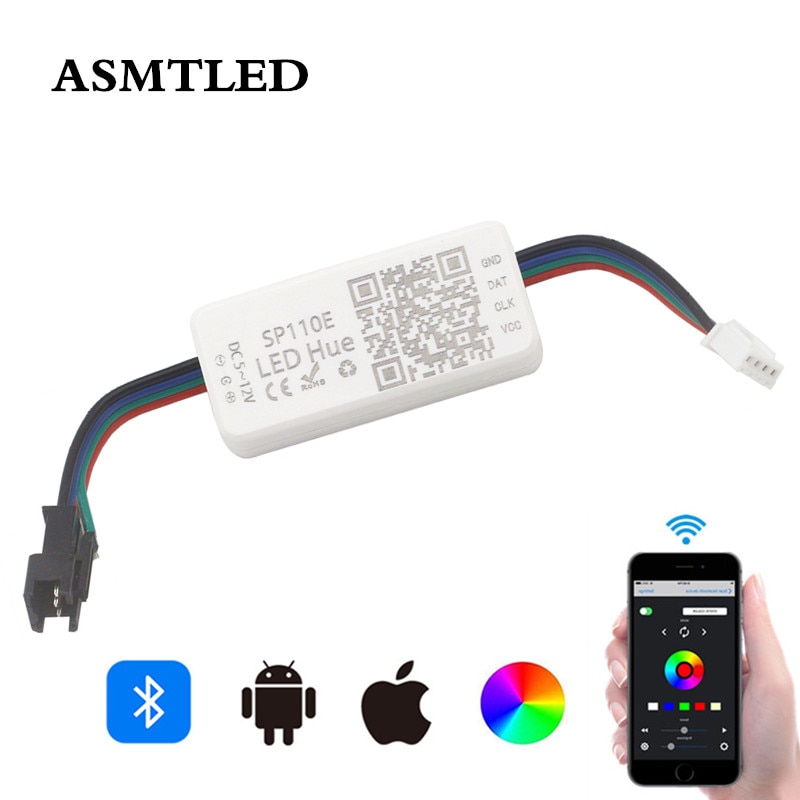 SP110E Bluetooth Pixel Controller Dimmer For WS2811 WS2812B ws2812 SK6812 RGB APA102 WS2801 Pixels Dream Color LED Strip DC5-12V