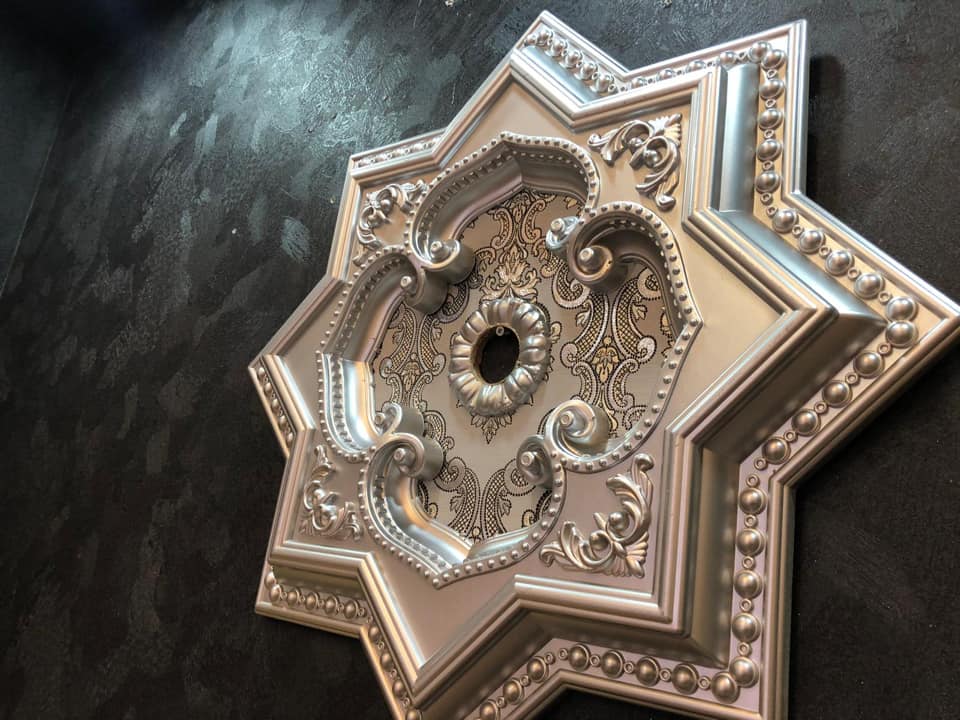 Decogold 60 * 60 cm star Palace ceiling accessory silver decorative ceiling
