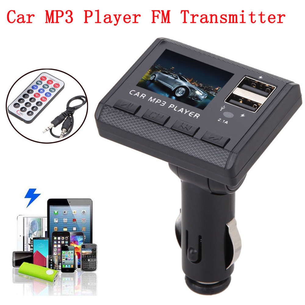 USPS Auto Mp3 Speler 87.5mhz-108.0mhzCar Muziek MP3 Speler Fm-zender Modulator Dual USB Opladen SD MMC Remote