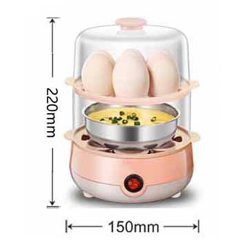 Mini Elektrische Pan Ketels 2-Layer Gekookt Ei Fornuis Multifunctionele Warmte 14 Eieren Broodje Eten Boiler Steamer 220V auto Shut