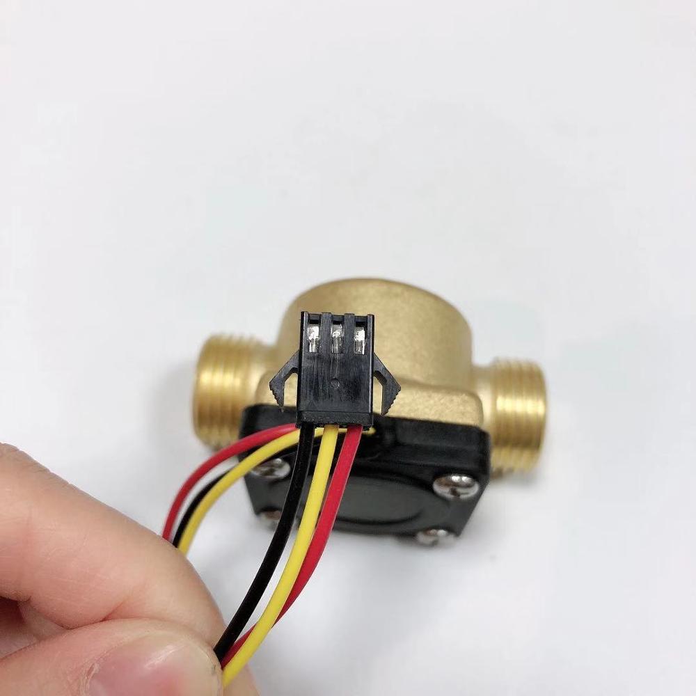 G1/2 "DN15, medidor de turbina de sensor de flujo de Hall de cobre y latón para agua, 1 ~ 30l/Min SEN-HZ21WC