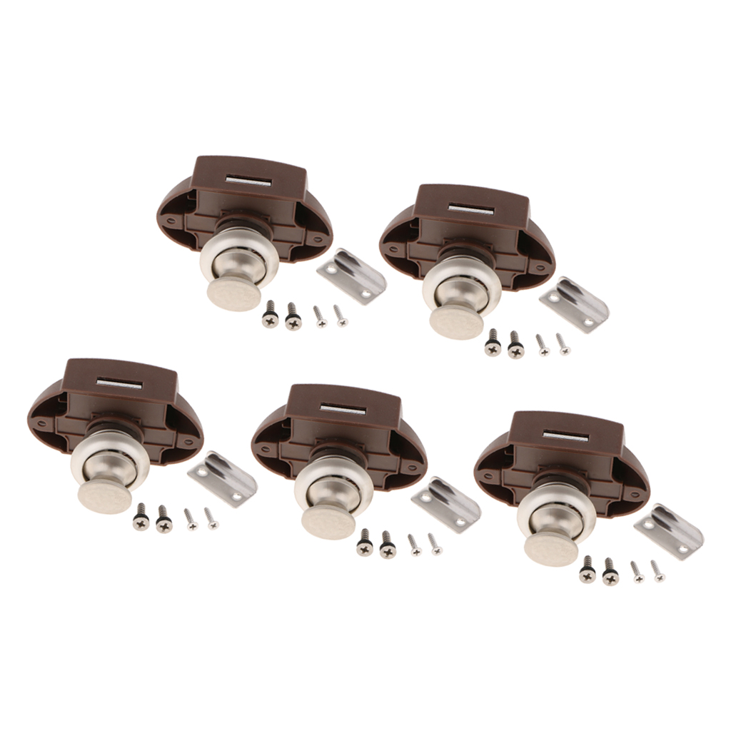 5x Push Button Latch Keyless Cabinet Lock for RV Motor Caravan Cupboard Door