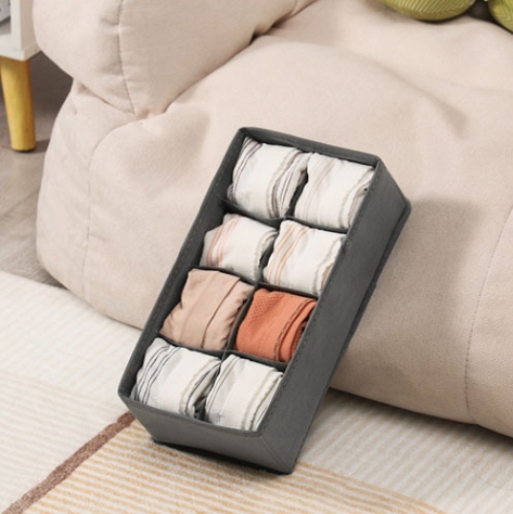 1PC 6/7/8/24 Compartment Underwear Organizer Bra Storage Box Closet Sock Folding Storage Drawer Home Bedroom tier lockers: Clear