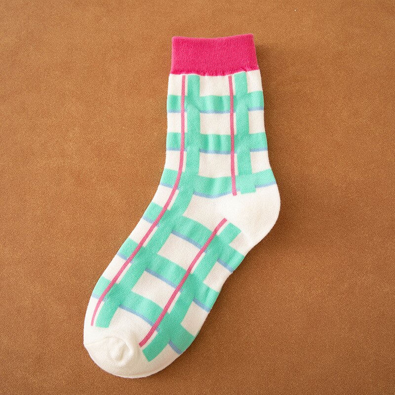 Calcetines de cuadros a cuadros para mujer, medias de tubo deportivas de , color rojo, pequeño: 2