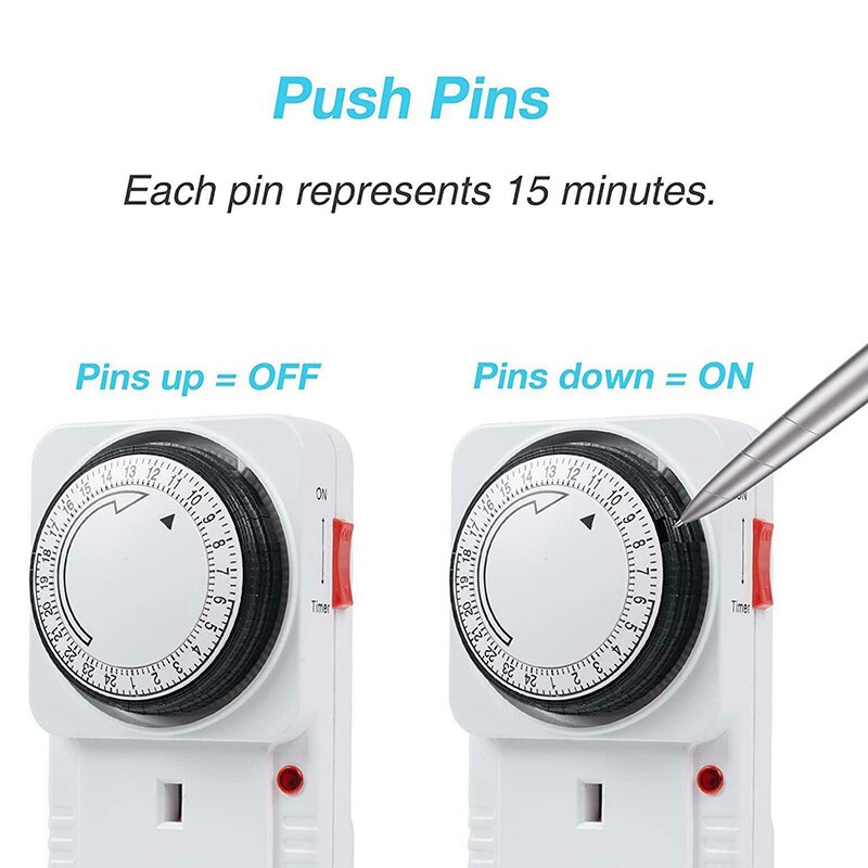 24 Hour Mains Plug In Timer Switch 13A 220V-240V Time Clock Socket UK Plug Durable Timing Socket Control Switch Outlet