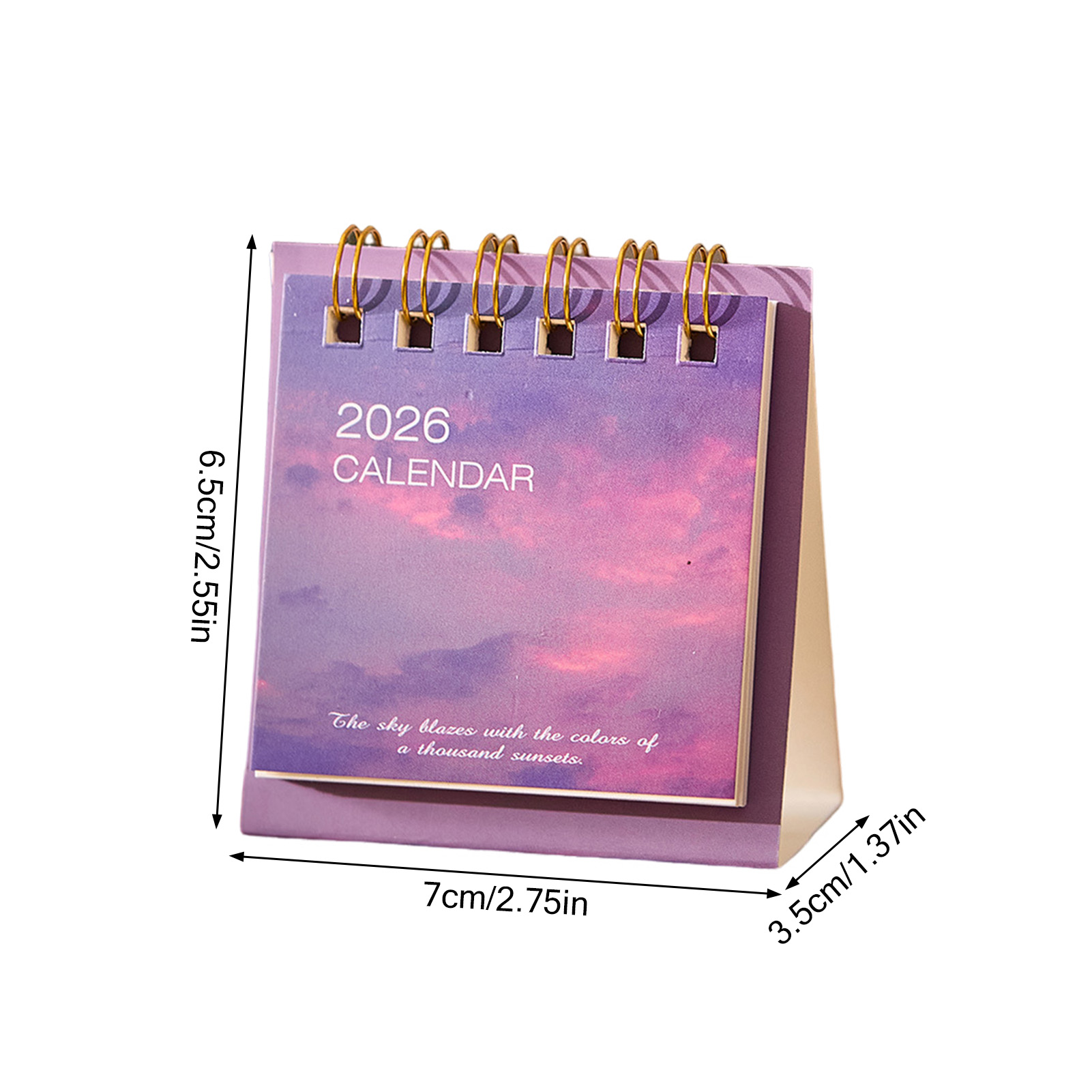 Mini calendario de escritorio 2026, planificador de mesa pequeño y bonito, decoración de escritorio para el hogar y la Oficina, organizador de horario portátil, de Año: YELLOW