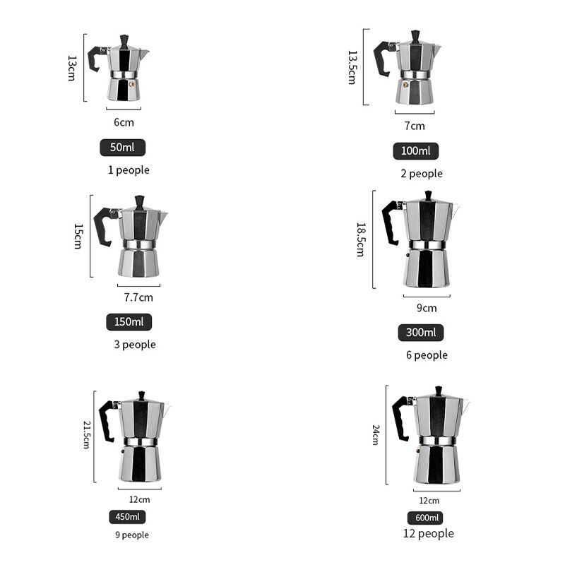 COSTWAY-cafetera de aluminio octogonal, filtro de café, taza de café europeo