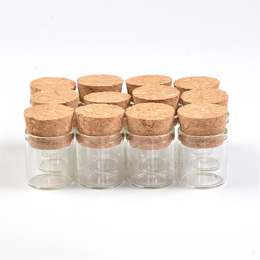 22*25mm 4ml små glasflaskor burkar provrör med korkpropp tomma glas genomskinliga klara flaskor 100 st/lot