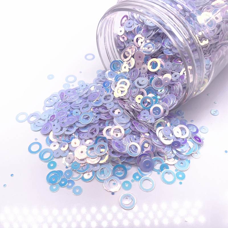 Paillettes multicolores 4-6mm, 15g environ 1200 pièces/paquet, mélange multiple, paillettes colorées, plates, rondes, amples, couture artisanat de mariage, accessoires de vêtement pour femmes: 12