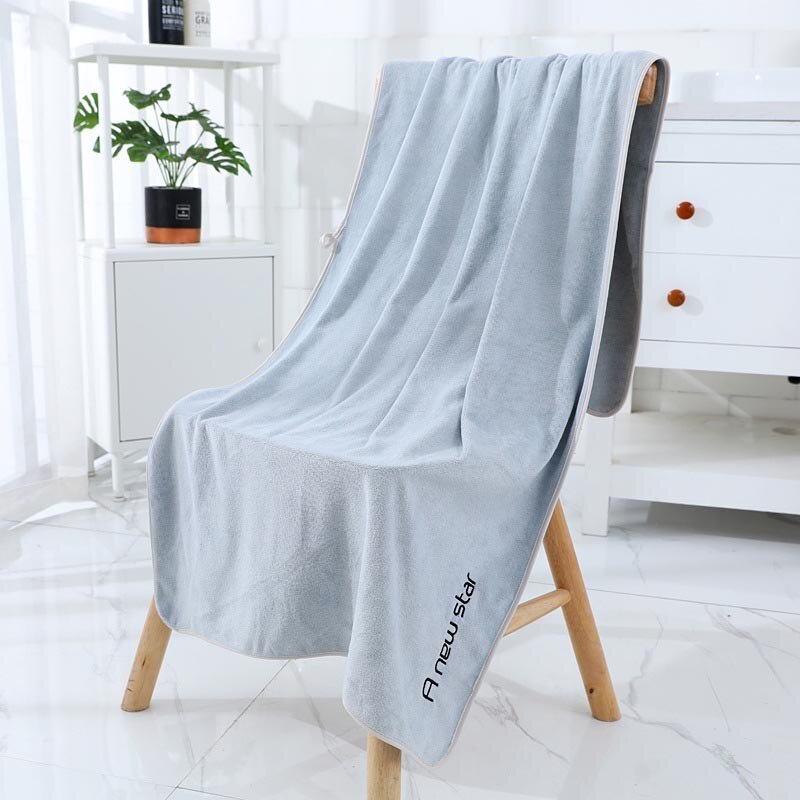 Microfiber Bath Towel Soft Absorbent Bathroom Towels Quick-drying Cloth For Bath And Sauna Thicken Spa Beach Towel Home Textile: Misty gray