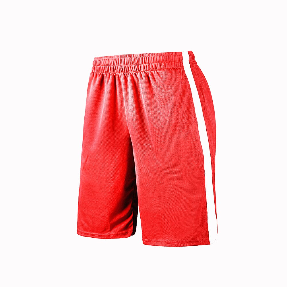 Men's Breathable Sweat Wicking Pocket Basketball Shorts: Red / L