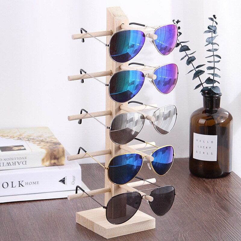 Flere lag tre solbrille display stativer hylle briller show stativ smykker holder for multi par briller utstillingsvindu kvinner  wj519: 5 lag