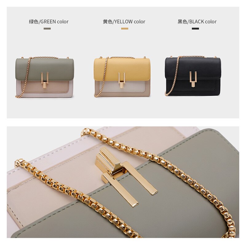 Mode Schouder Slingerde Modeketen Zak Kleine Vierkante Tas Vrouwen Handtassen en Portemonnees