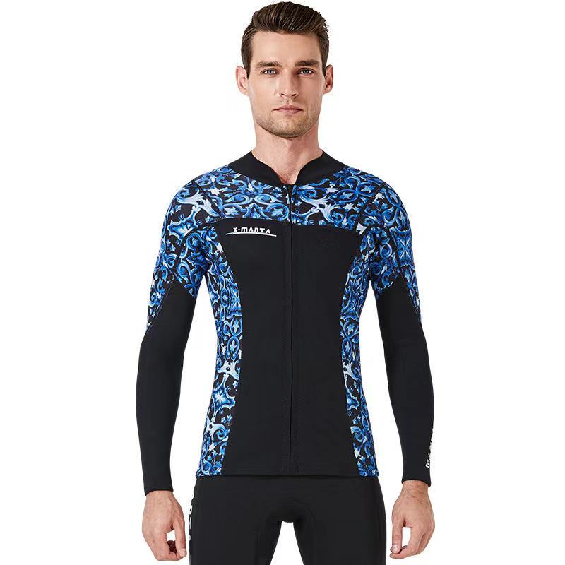 Premium Neoprene 3mm Wetsuits Men's Diving Suit for Dive Scuba Surfing Snorkeling Swimming Jacket Top Diving Zip Up Jacket: Men B / L