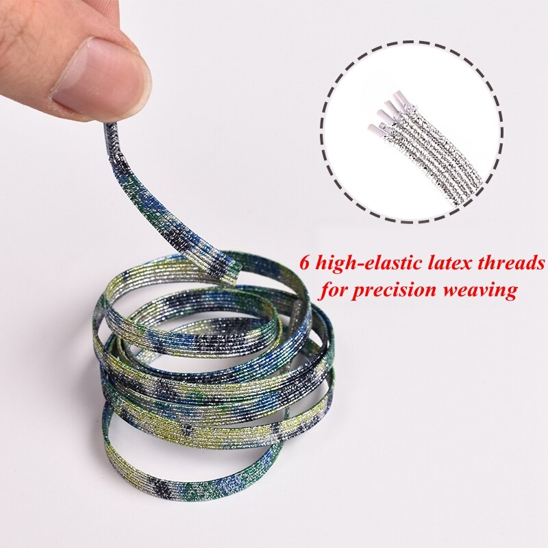 En elastisk uden binde snørebånd sneakers dovne snørebånd børn voksen sikkerhed hurtig flad snørebånd magnetisk metallås udendørs fritid