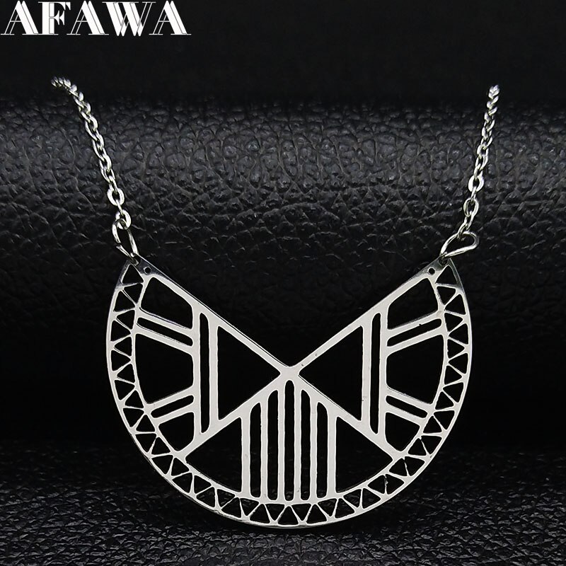 Bohemen Geometrische Rvs Ketting Ketting Voor Vrouwen Zilveren Kleur Kettingen Sieraden Colgantes Mujer Moda N627