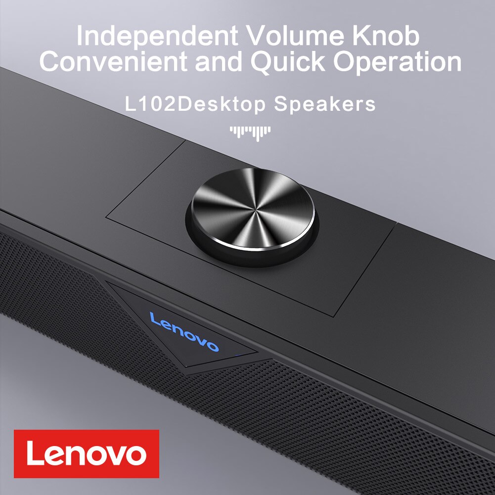 Lenovo  l102 computerhøjttaler stereolyd subwoofer højttaler 3.5mm aux til macbook bærbar notebook pc musikafspiller højttaler