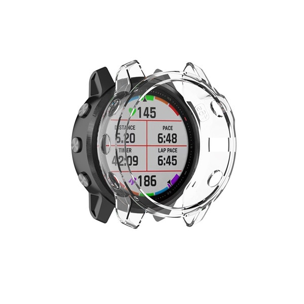 Protection Cases For Garmin Fenix 6 Fenix 6S 6X Soft Crystal Clear TPU Protector Case Cover Frame Smart watch accessories Shell: White / For Garmin Fenix 6X