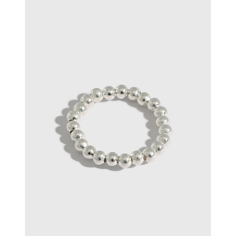 Minimalit anillos de cuentas de plata de ley 990 para mujer joyería fina amigos, Simple anillo para Dedo de Mujer Accesorios de plata