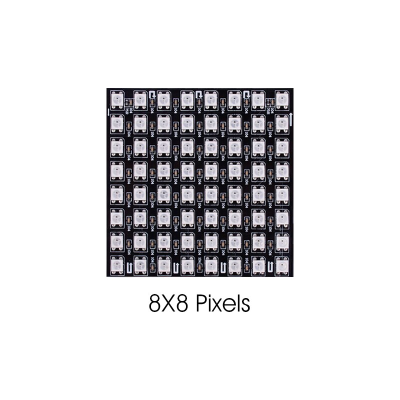 WS2812B Rgb Flexibele 8*32 Pixel Panel Matrix Screen WS2812B Eco Led Module WS2812 Ic Individueel Adresseerbare DC5V: 8X8