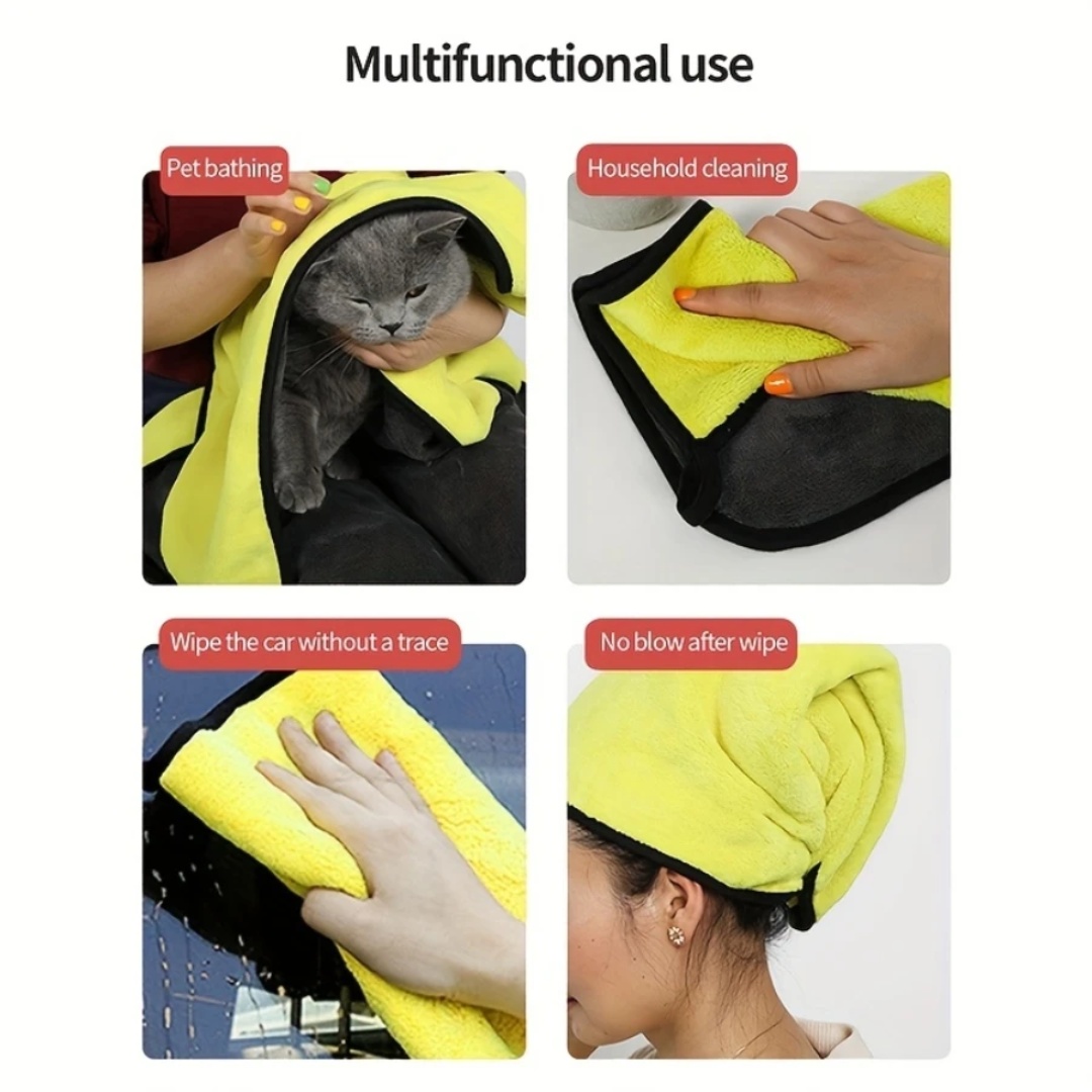 Pet Dog Absorbent Towel Microfiber Dog Bathing Towel Dog Bathrobes Wiping Cloth