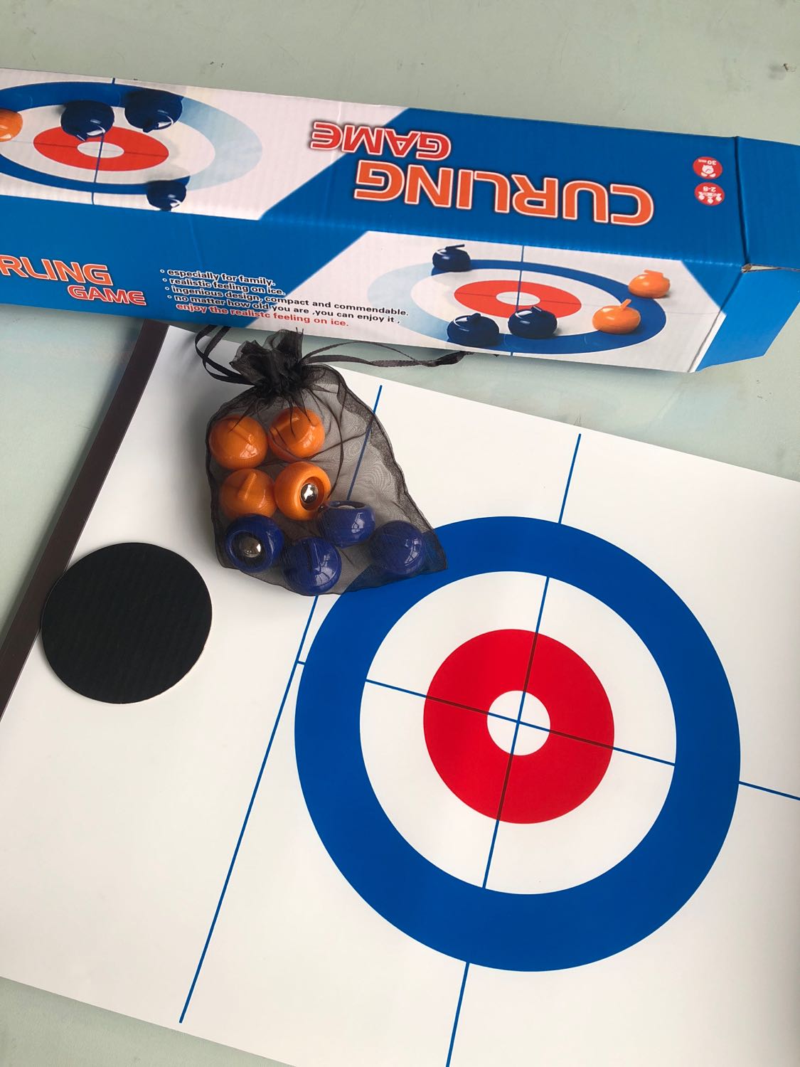 Mini Tafel Curling Bal Tafelblad Curling Game Compact Curling Familie Games Koud Water Jug Bal Buigend Ball